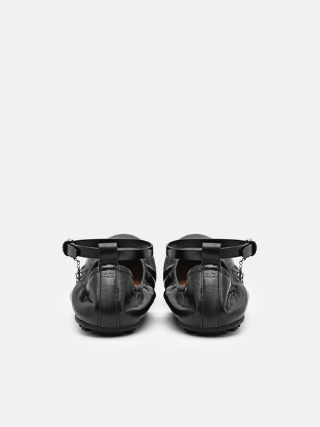 PEDRO Icon Leather Heel Sandals, Black