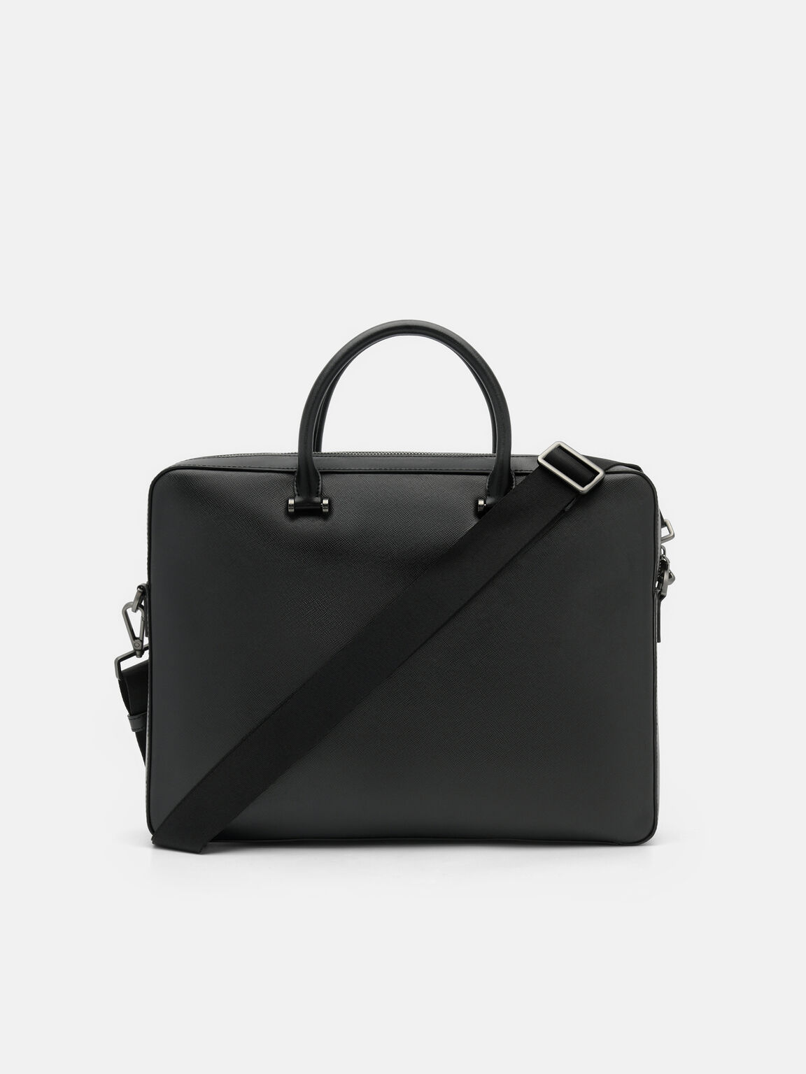 Saffiano Leather Briefcase, , hi-res