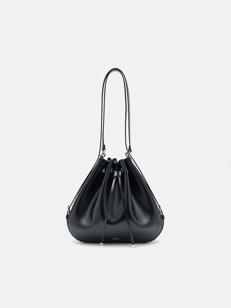 Wrinkled Drawstring Bucket Bag, 