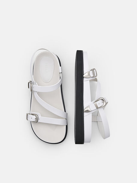 PEDRO Icon Leather Heel Sandals, Black