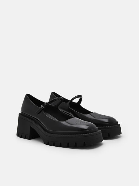PEDRO Icon Leather Heel Sandals, Black
