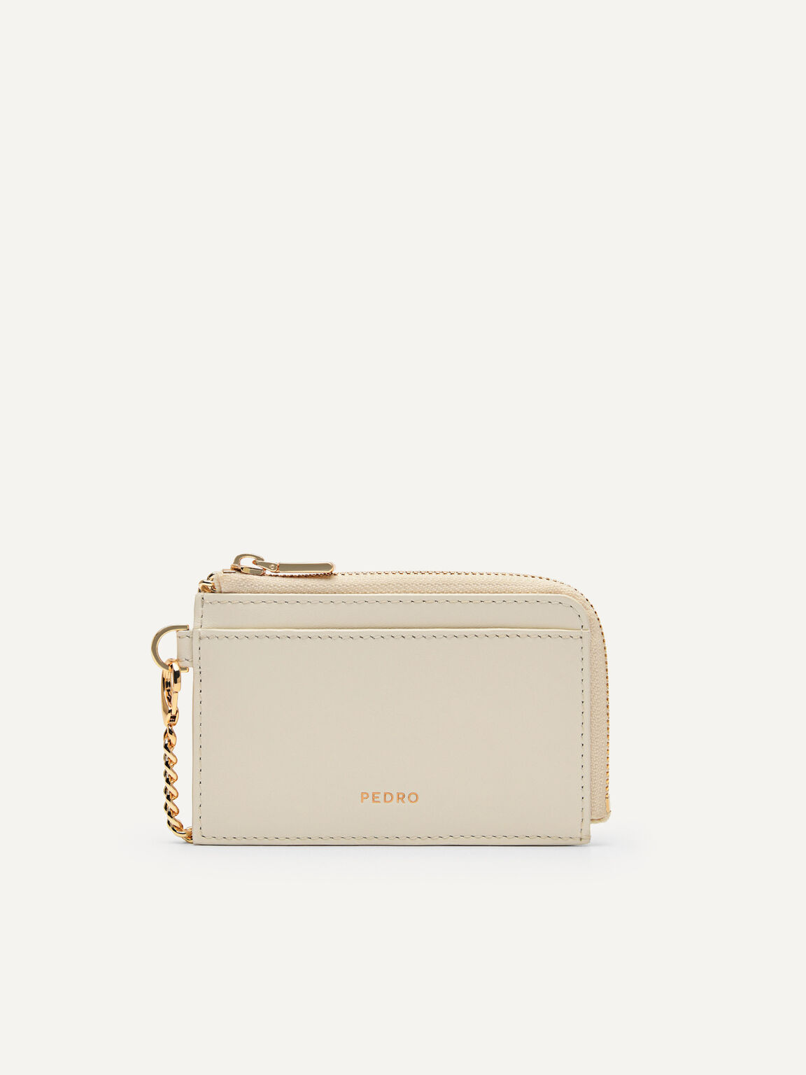 Leather Card Holder, Chalk, hi-res