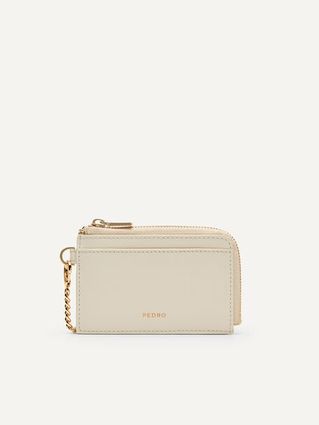 Leather Card Holder, Chalk, hi-res