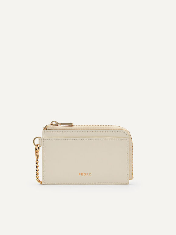 Leather Card Holder, Chalk, hi-res