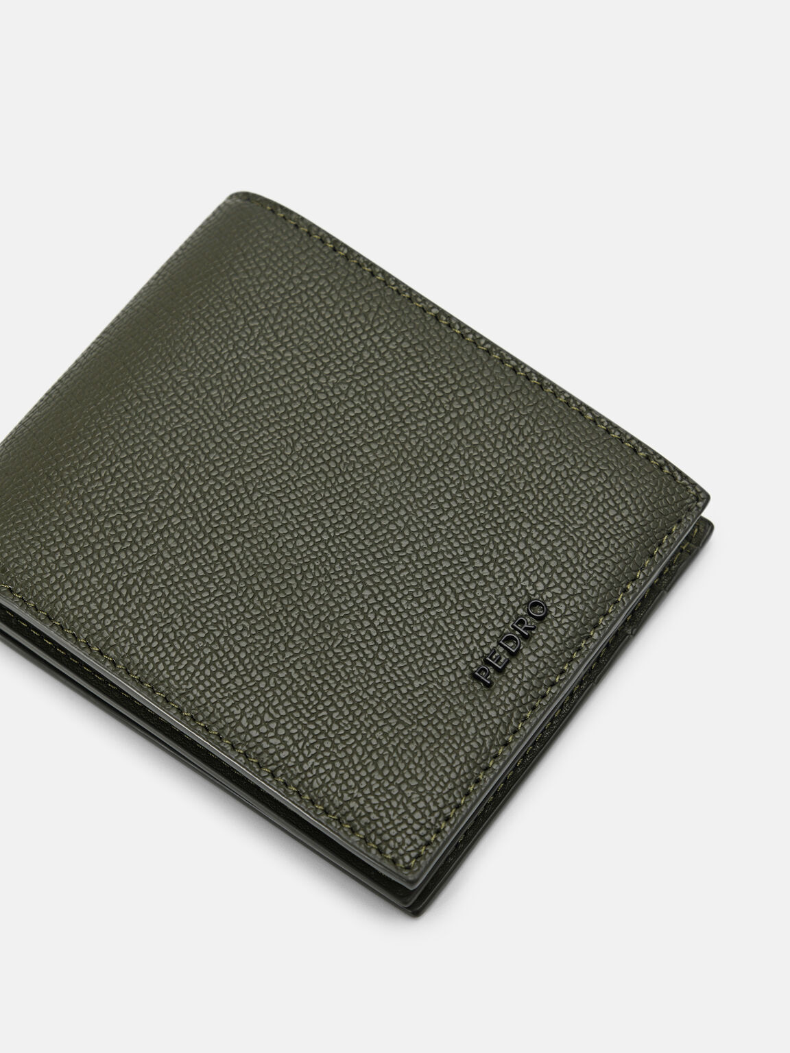 Embossed Leather Bi-Fold Flip Wallet, 