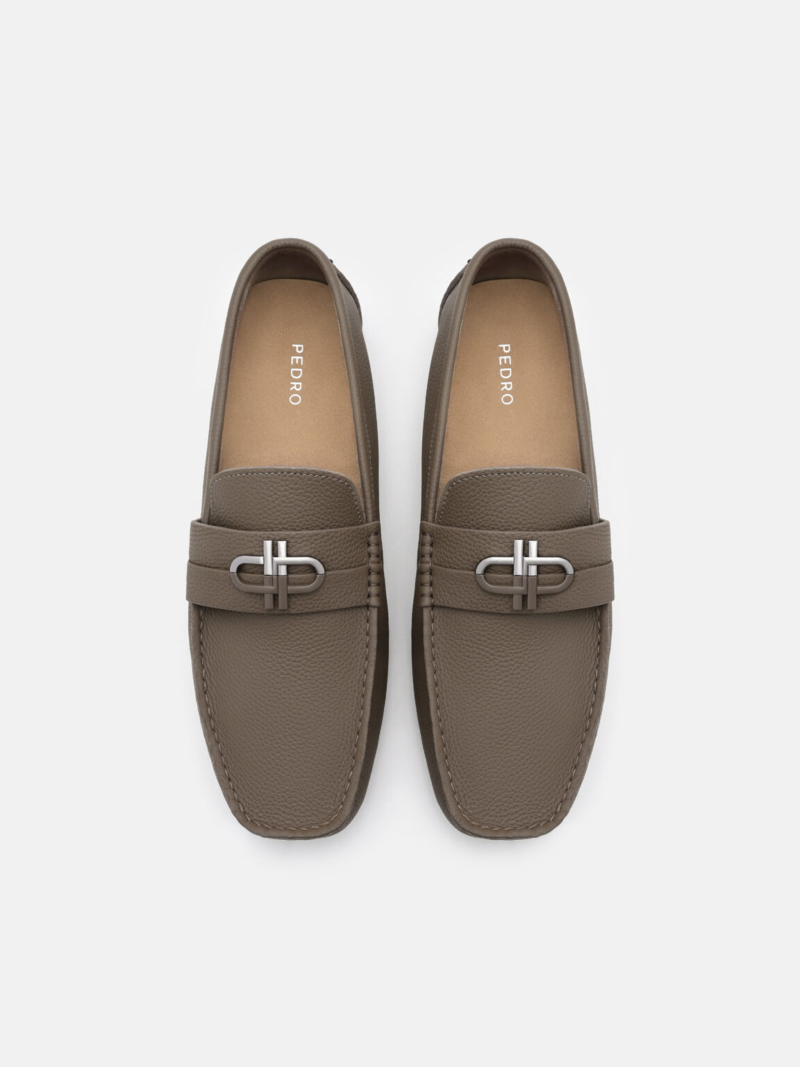 Sepatu Mengemudi Kulit Bertekstur Timbul, 