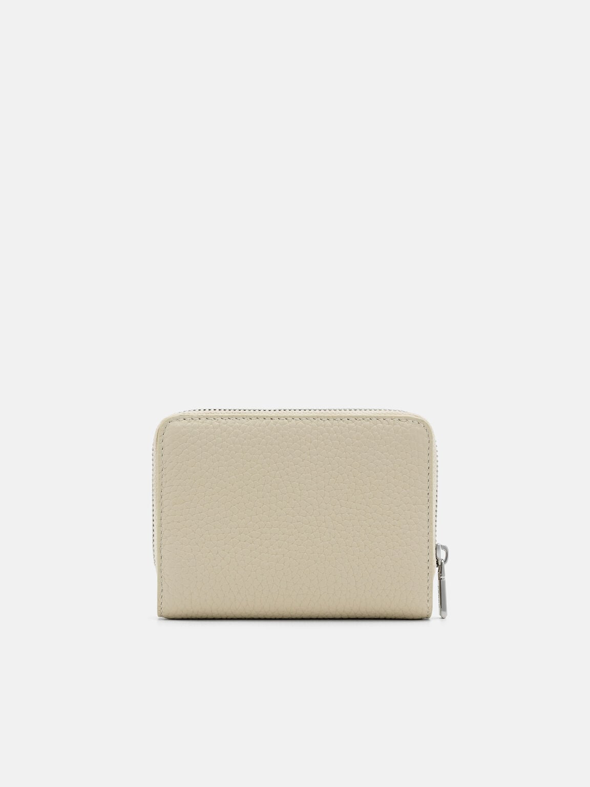 Dompet Lipat Dua Beritsleting Kulit Tumbled, 