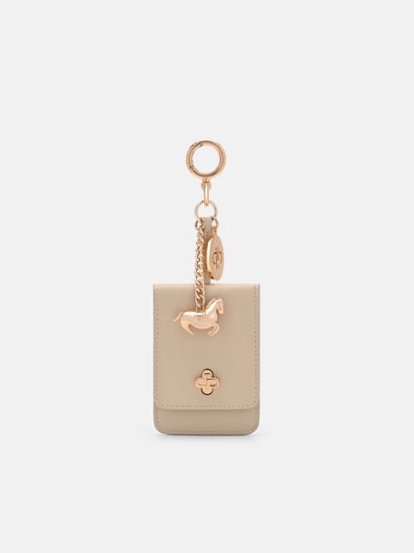 Horse Charm Leather Card Holder, , hi-res
