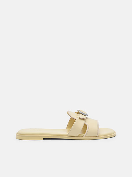 Bridget Slide Sandals, Light Yellow, hi-res