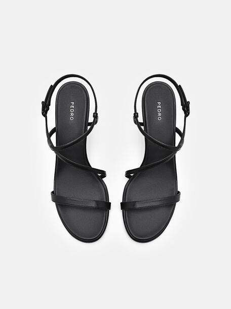 PEDRO Icon Leather Heel Sandals, Black