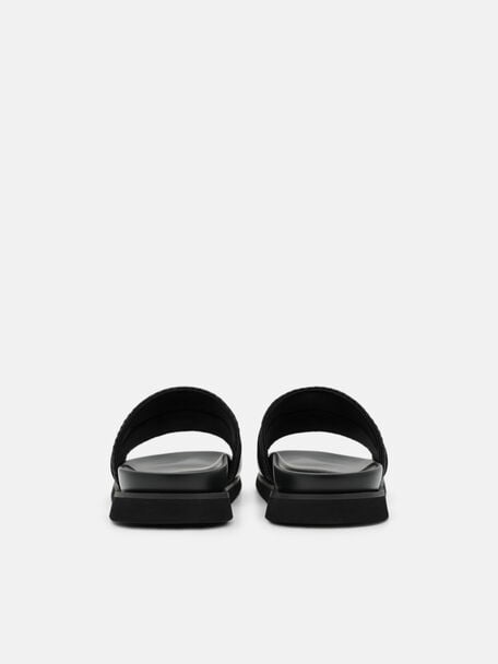 Woven Slide Sandals, , hi-res