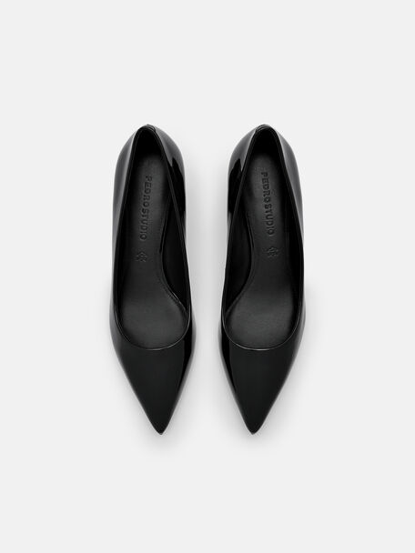 PEDRO Icon Leather Heel Sandals, Black