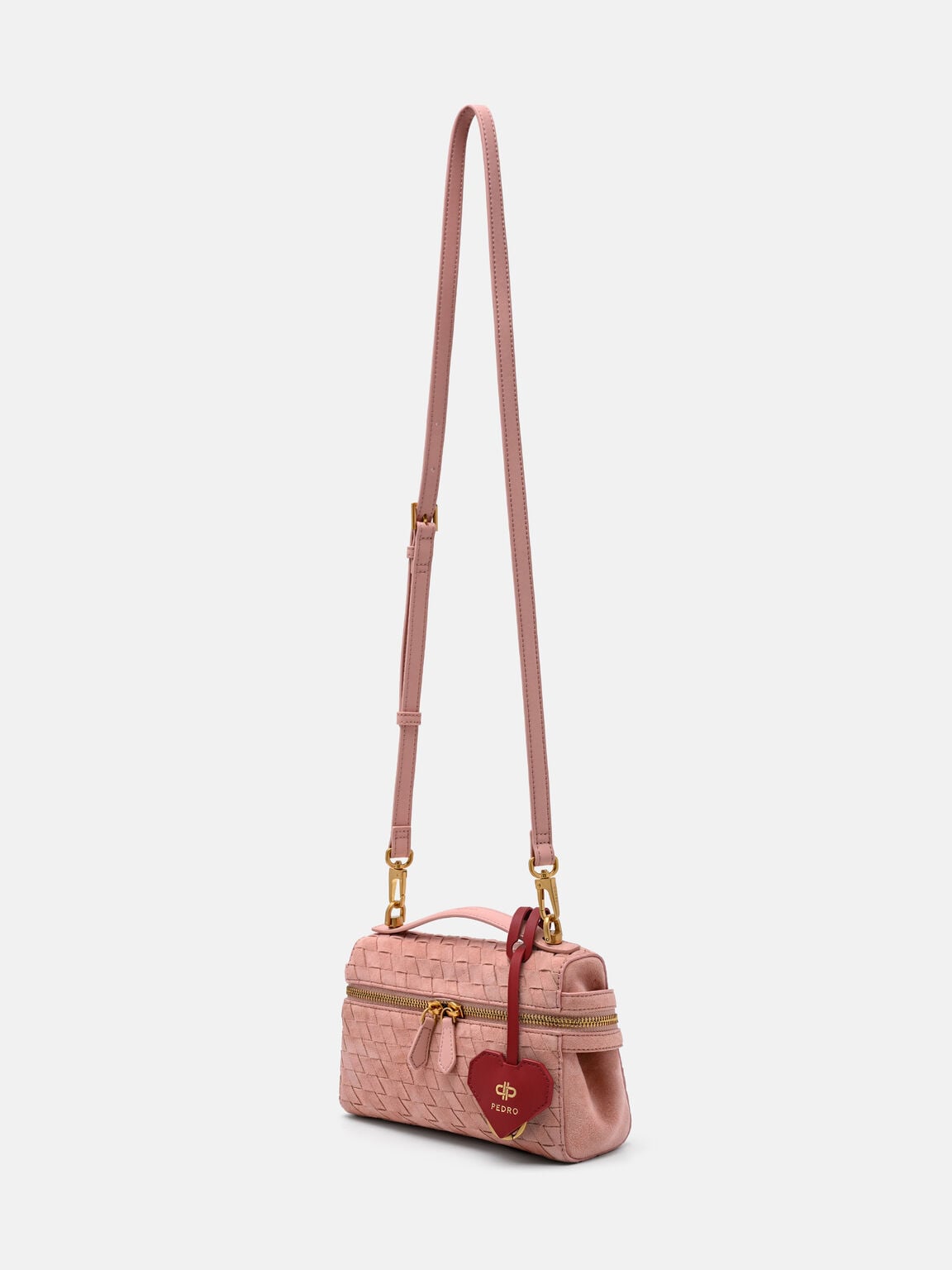 Tas Bahu Anyaman Suede Alyssa dengan Charm, , hi-res