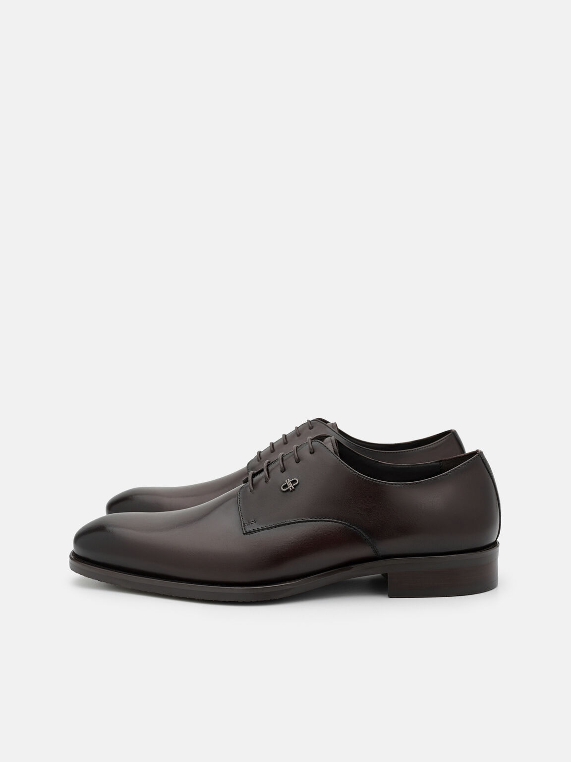 Burnished Leather Derby Shoes, 