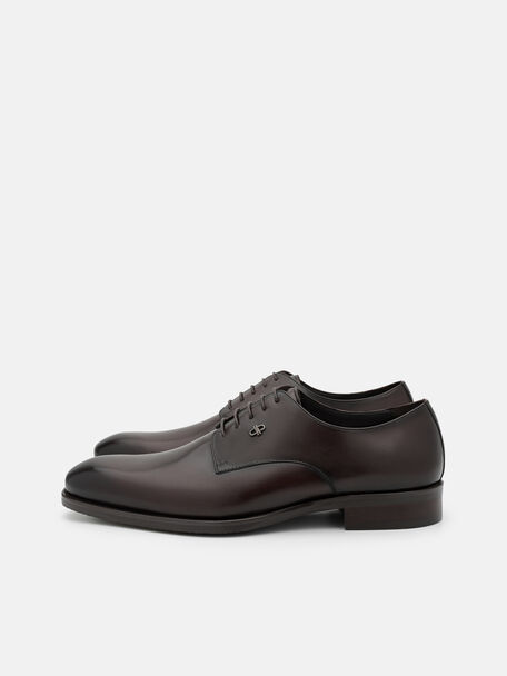 Burnished Leather Derby Shoes, 