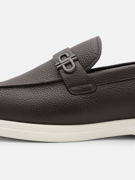 Tumbled Leather Loafers, , hi-res