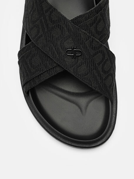 PEDRO Icon Leather Heel Sandals, Black