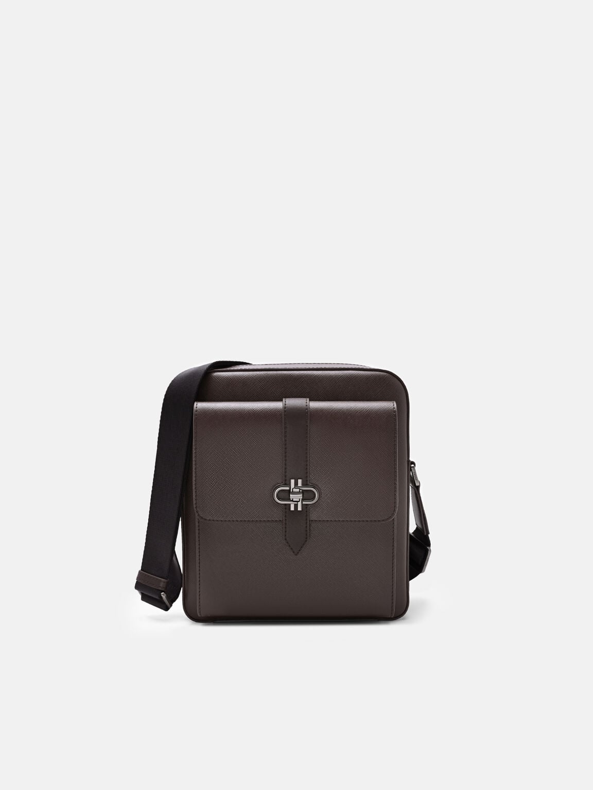 Boxy Saffiano Leather Crossbody Bag, , hi-res