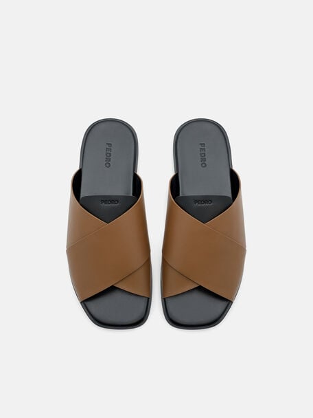 Crossover Slide Sandals, , hi-res