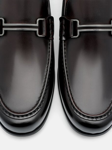 PEDRO Icon Leather Heel Sandals, Black