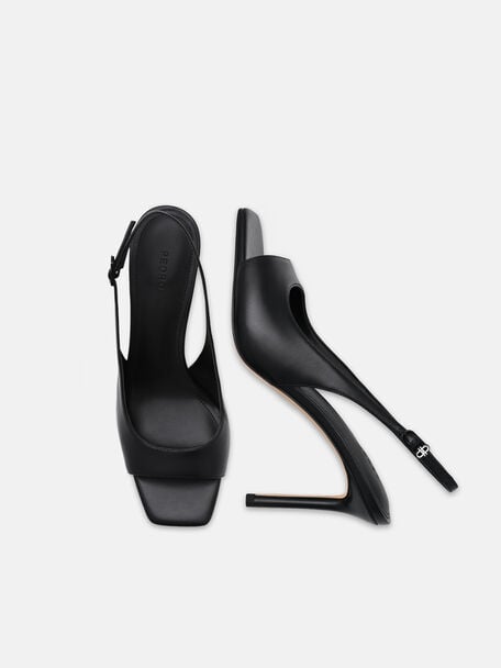 Marina Sandal Hak Kulit, 