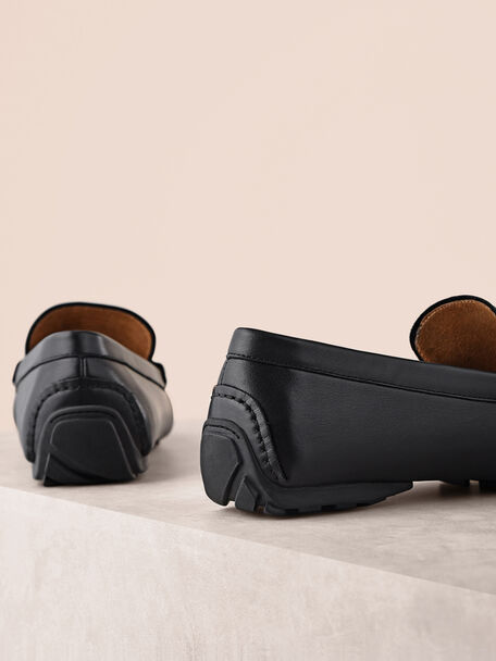 PEDRO Icon Leather Heel Sandals, Black