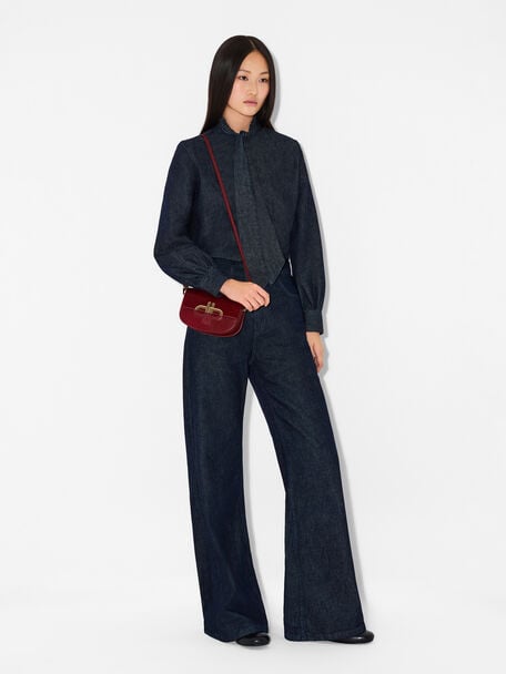 Duet Calf Hair Shoulder Bag, 