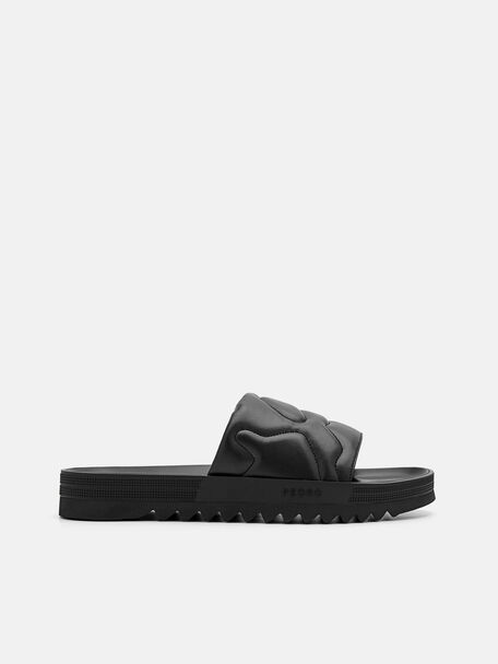 Sandal Quilted Slide, Black