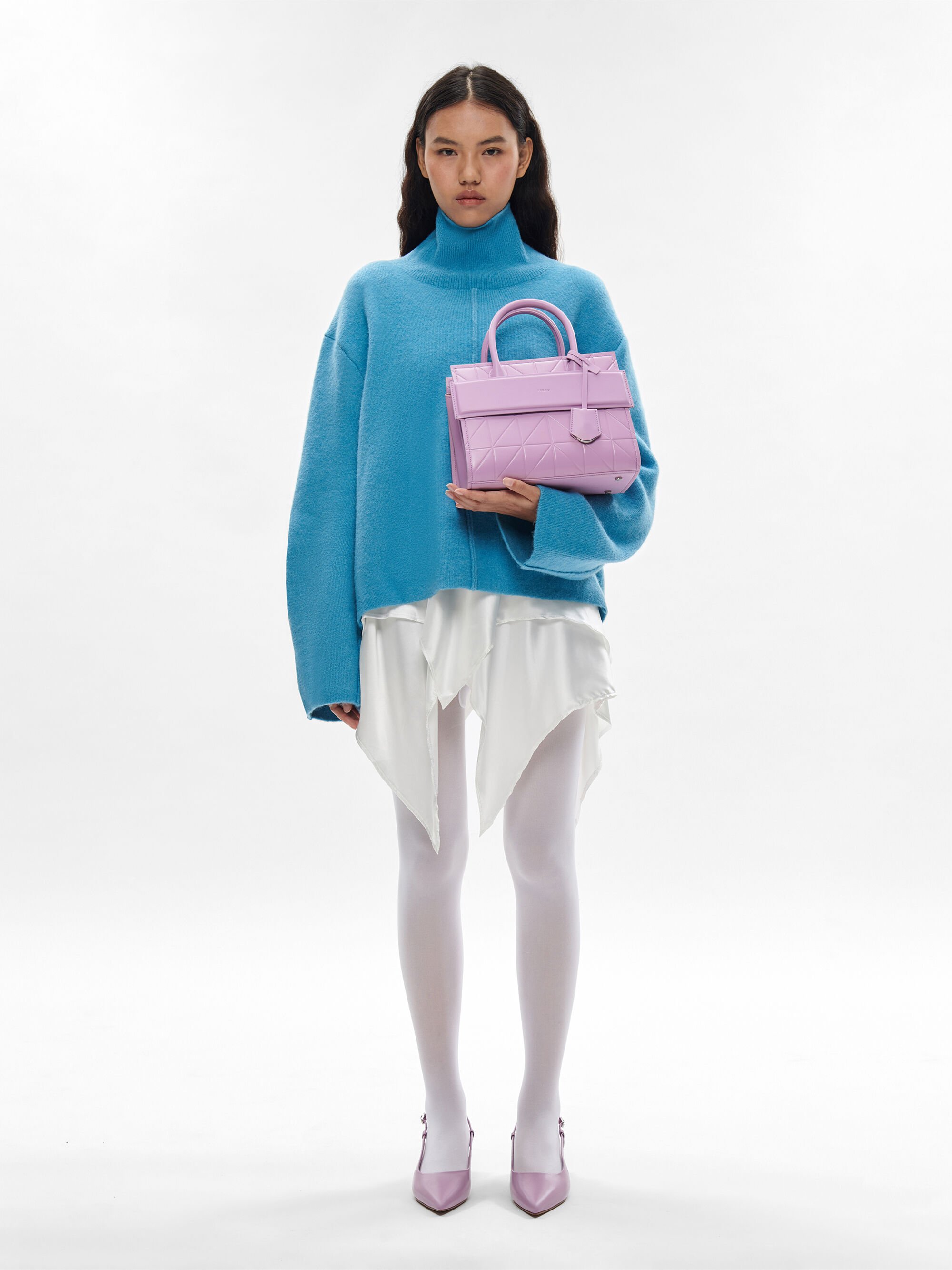 ★PEDRO★Studio Bella Leather Handbag in Pixel/送料込 Purple PEDRO Studio Bella Leather Handbag in Pixel - PEDRO BN