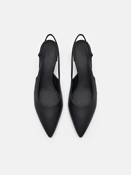 PEDRO Icon Leather Heel Sandals, Black
