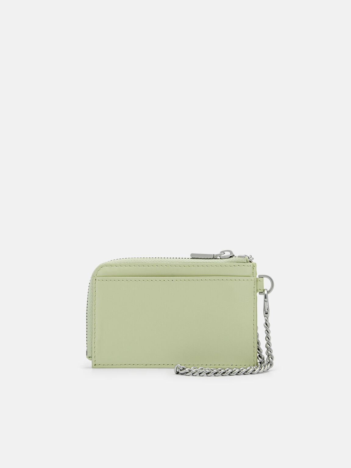 Leather Card Holder with Keychain, 