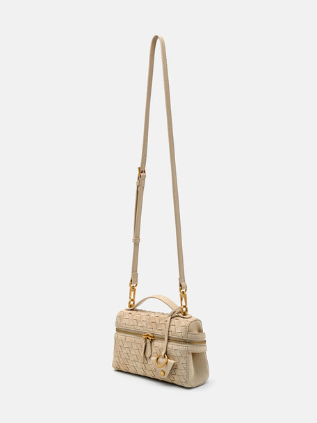 Alyssa Suede Woven Shoulder Bag, , hi-res