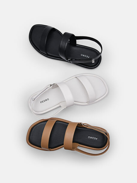 PEDRO Icon Leather Heel Sandals, Black