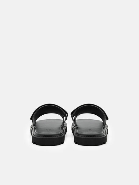 PEDRO Icon Leather Heel Sandals, Black