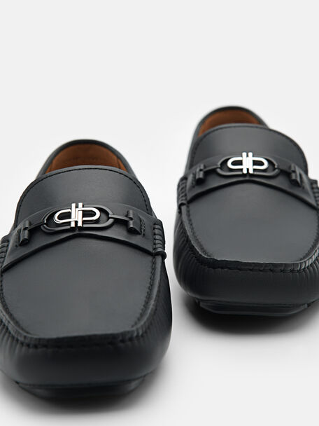 PEDRO Icon Leather Heel Sandals, Black
