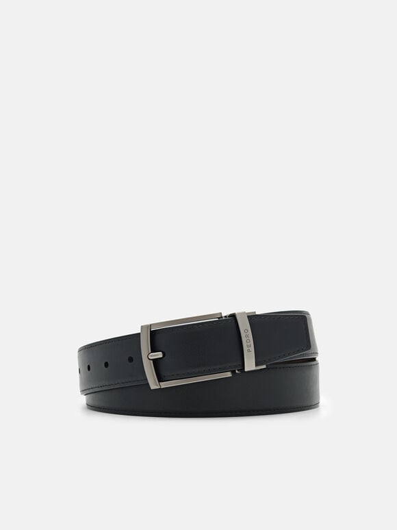 Leather Reversible Pin Belt, 