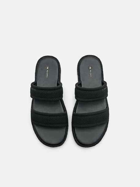 PEDRO Icon Leather Heel Sandals, Black