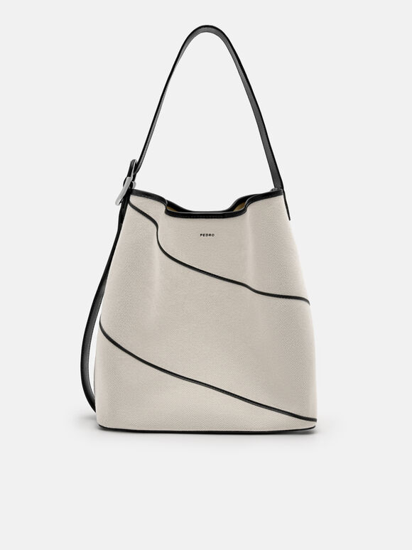 Bridget Oversized Bucket Bag, Beige, hi-res