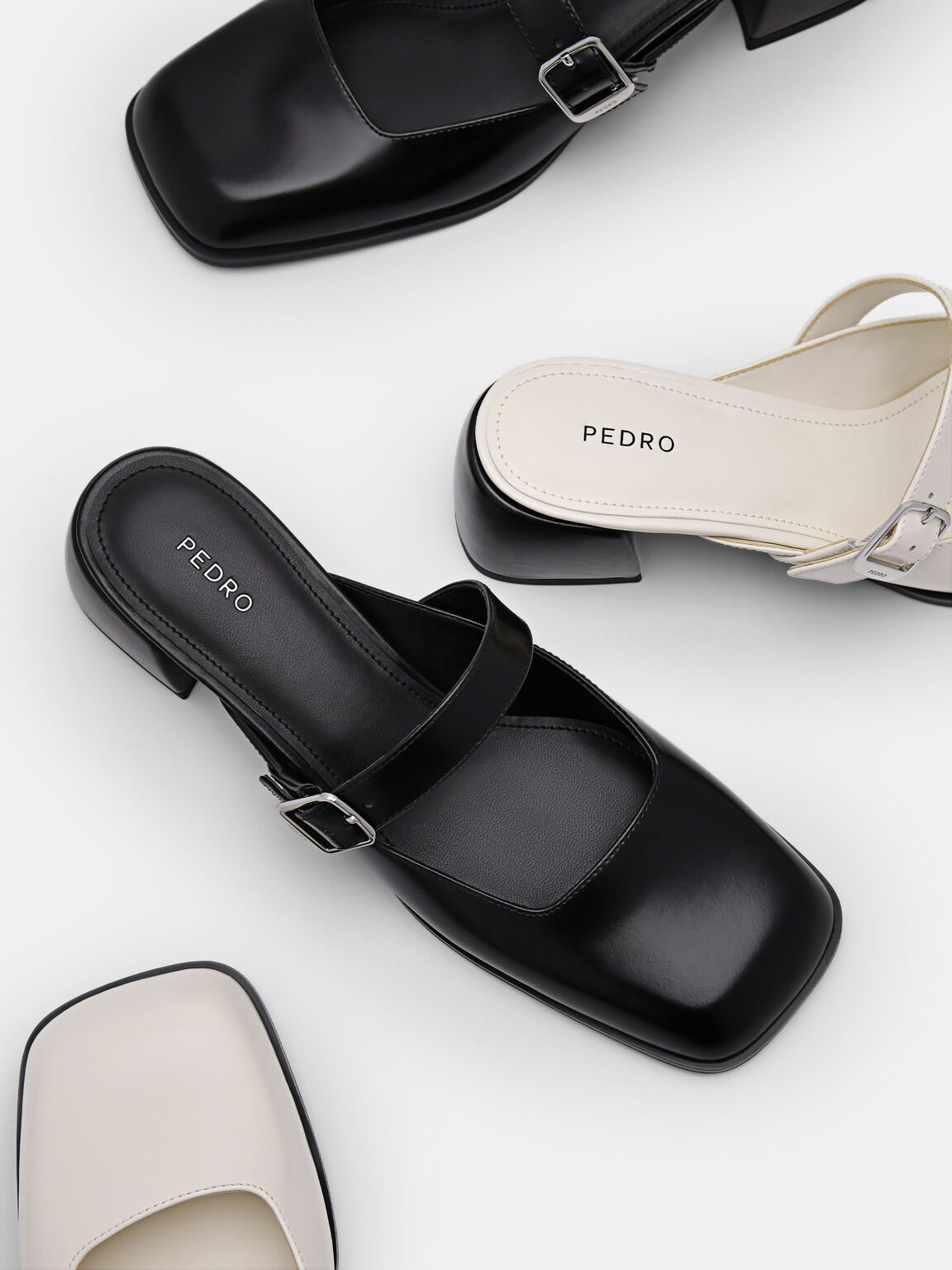 Varsha Leather Heel Mules, 
