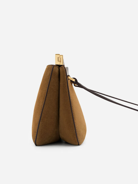 Tas Bahu Kulit dengan Sabuk Jatte, , hi-res