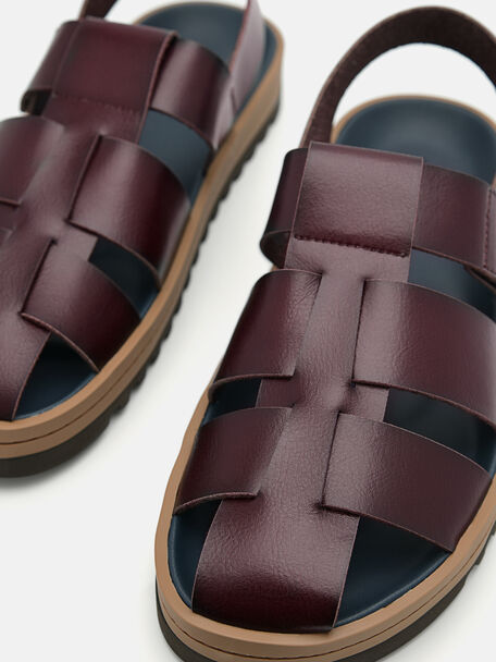 PEDRO Icon Leather Heel Sandals, Black