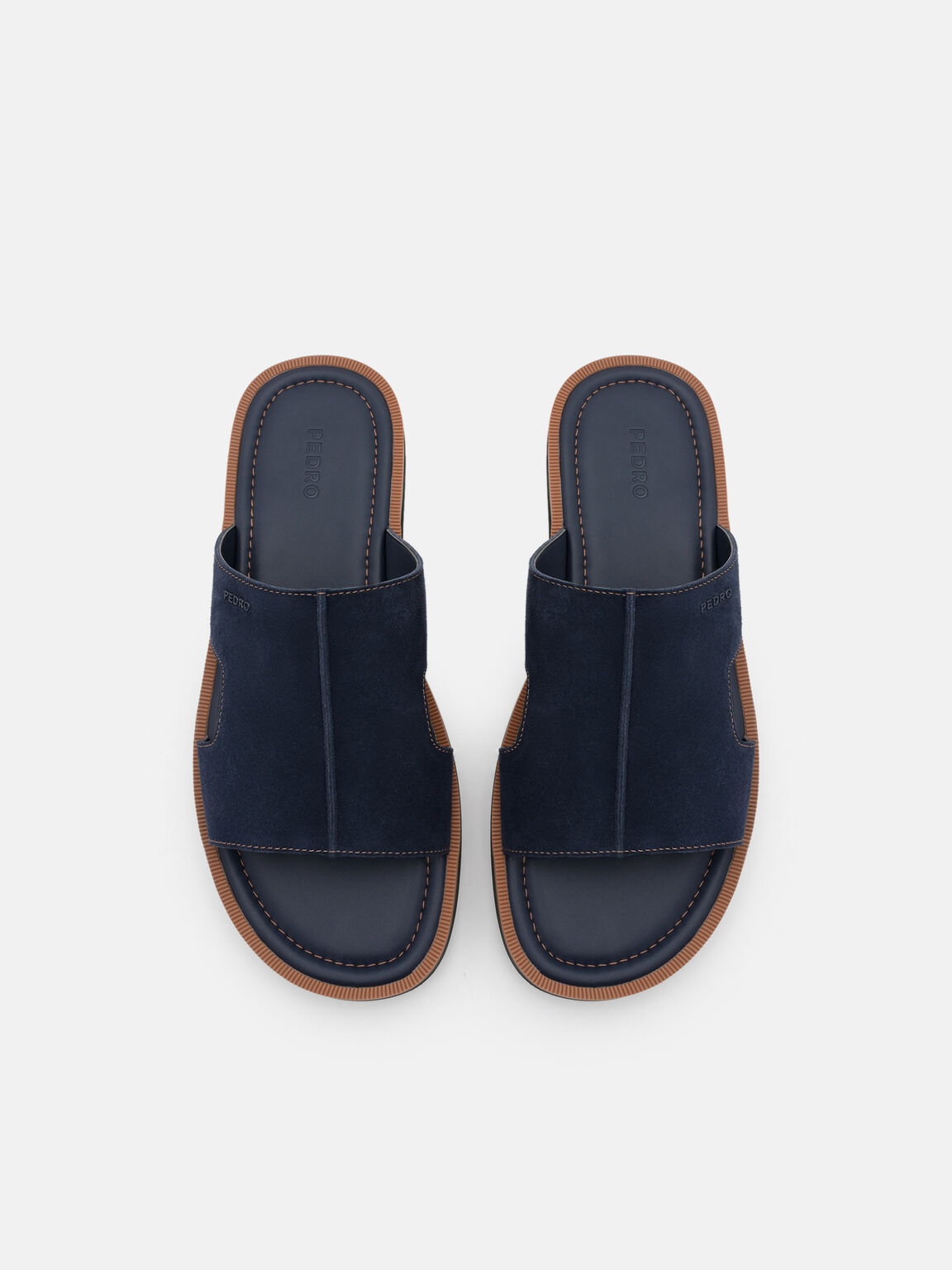 Suede Slide Sandals, , hi-res