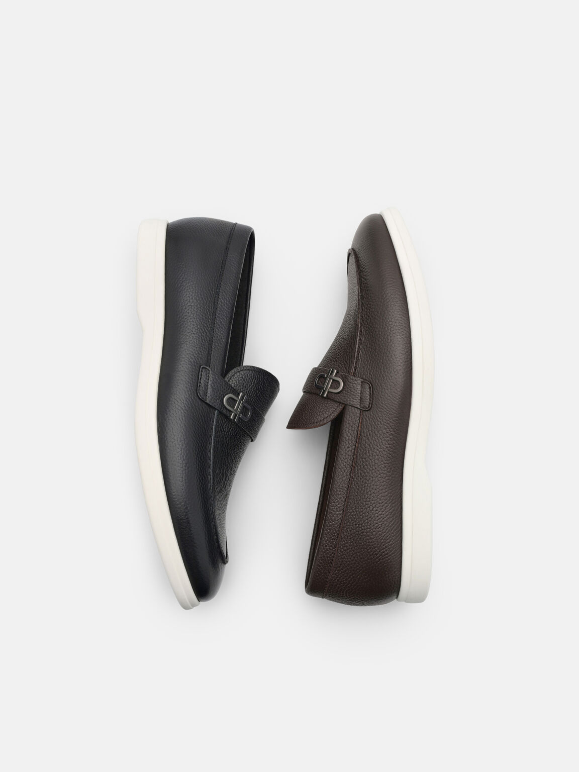 Tumbled Leather Loafers, , hi-res