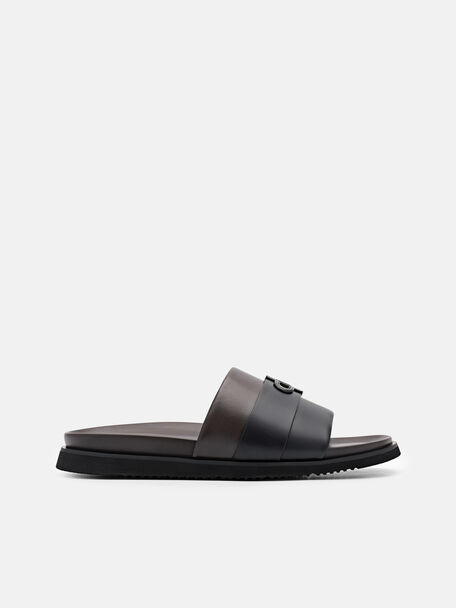 PEDRO Icon Leather Heel Sandals, Black