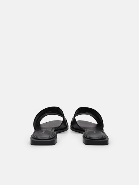 PEDRO Icon Leather Heel Sandals, Black