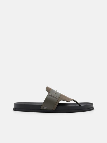 Suede Penny Thong Sandals, , hi-res