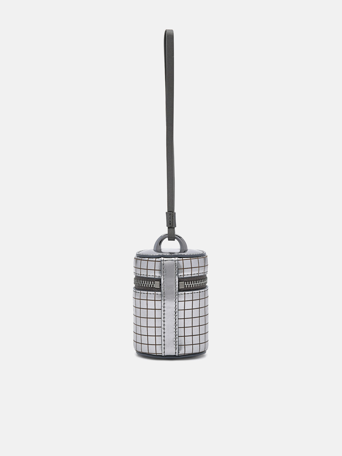 Metallic Leather Barrel Pouch, , hi-res