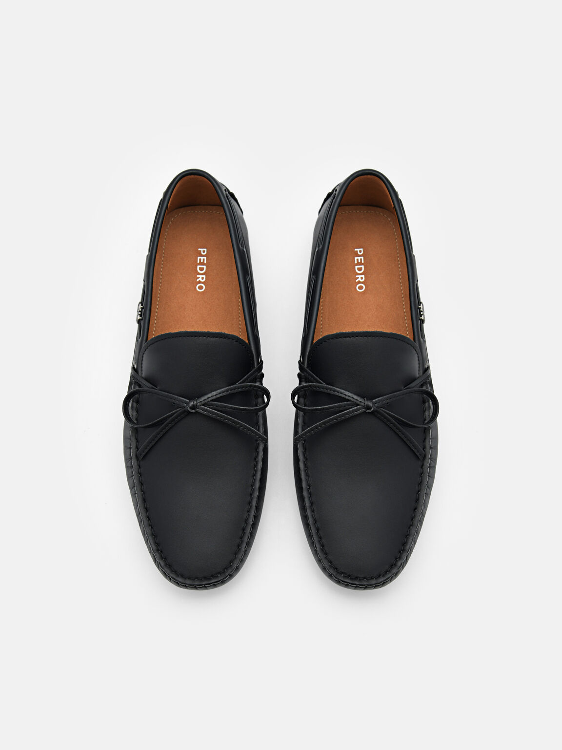 Sepatu Mengemudi Busur Kulit, 