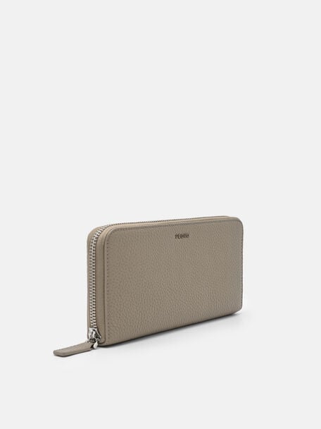 Tumbled Leather Long Wallet, 