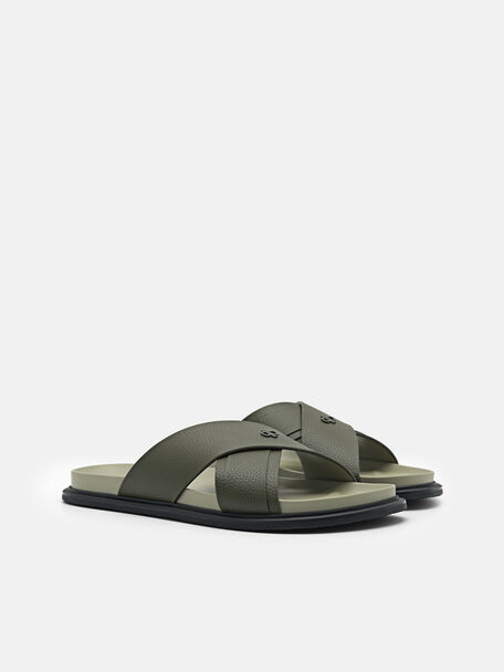 PEDRO Icon Leather Heel Sandals, Black